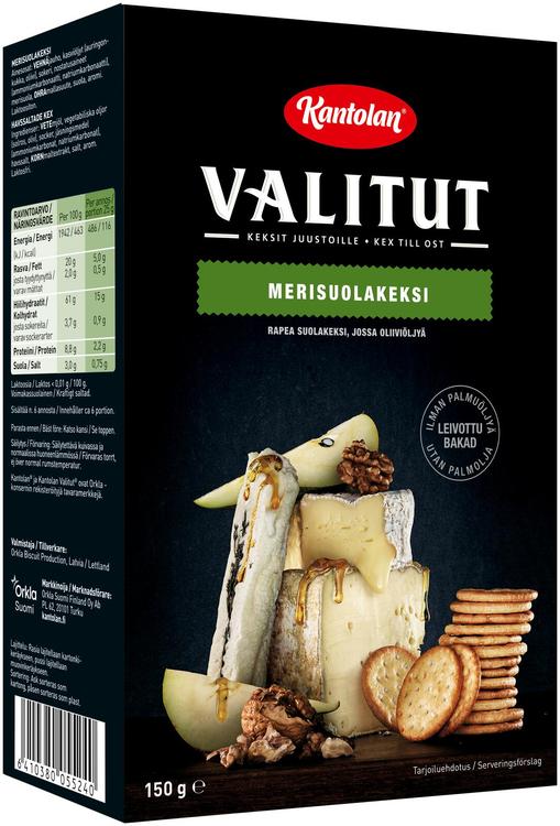 Kantolan Valitut merisuolakeksi 150g