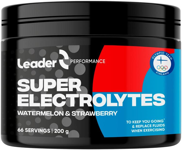 Leader Performance Super Electrolytes vesimelonin ja mansikanmakuinen elektrolyyttijauhe 200 g