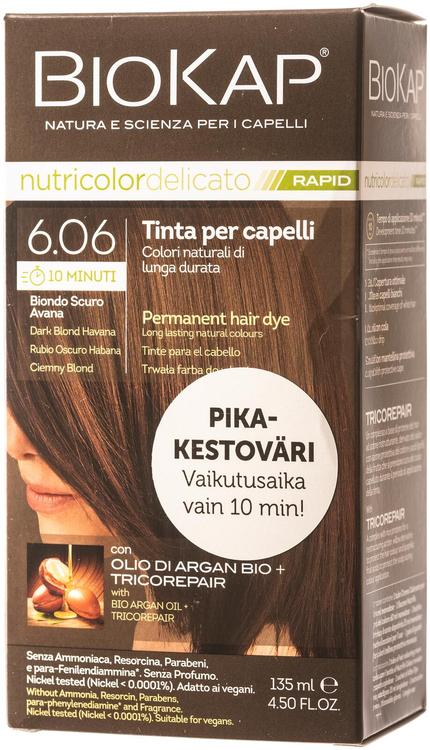 Biokap nutricolor delicato rapid 6.06 dark blond havana